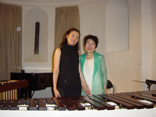 with Keiko Abe, after concert